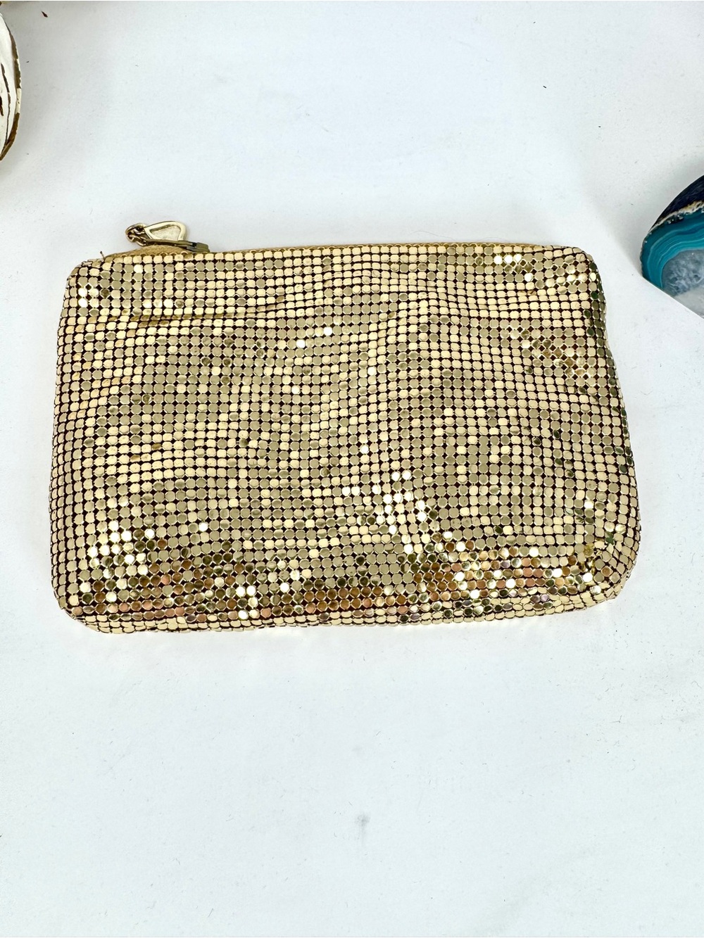 Vintage Mid-Century Whiting & Davis Gold Metal Mesh Purse - Picture 2 of 7